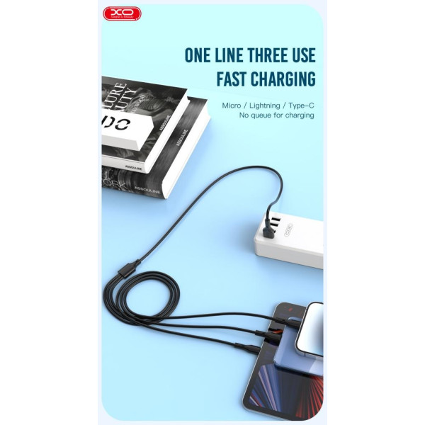 Câble XO NB230 Rock 3en1 USB Vers...