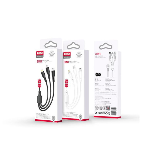 Câble XO NB230 Rock 3en1 USB Vers...