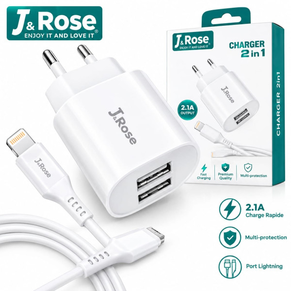Chargeur J-Rose C02 avec 2 USB 2.1A +...