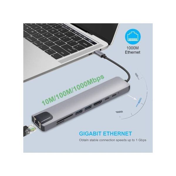 محول 8 في 1 من نوع C - USB-C إلى HD...
