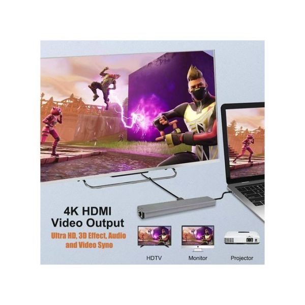 محول 8 في 1 من نوع C - USB-C إلى HD...