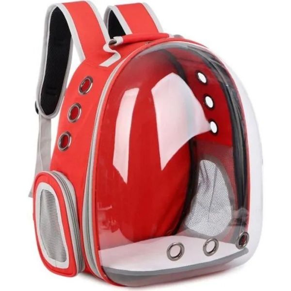 Transparent Red Backpack for Pets -...