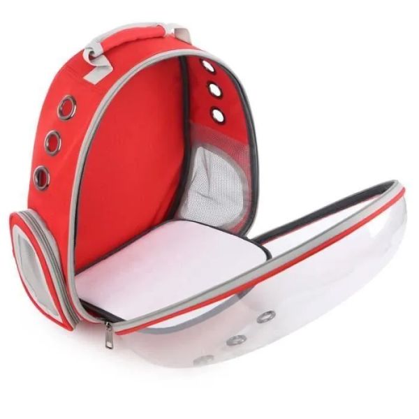 Transparent Red Backpack for Pets -...