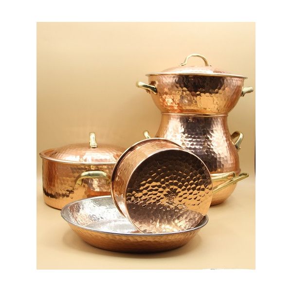Service cuisson en cuivre martelé