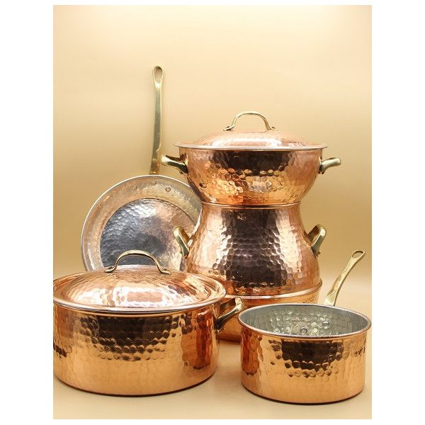 Service cuisson en cuivre martelé