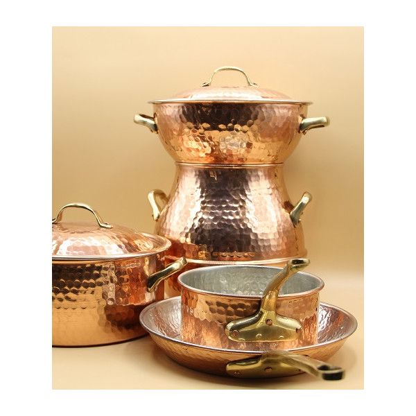 Service cuisson en cuivre martelé
